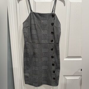 Wild Fable Black and White Plaid Midi Dress